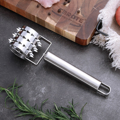 Meat Hammer Kitchen Tool Gadget Stainless Steel Rolling Tender Meat Hammer Baking Puncture Wheel Rolling Needle Puncture Knife