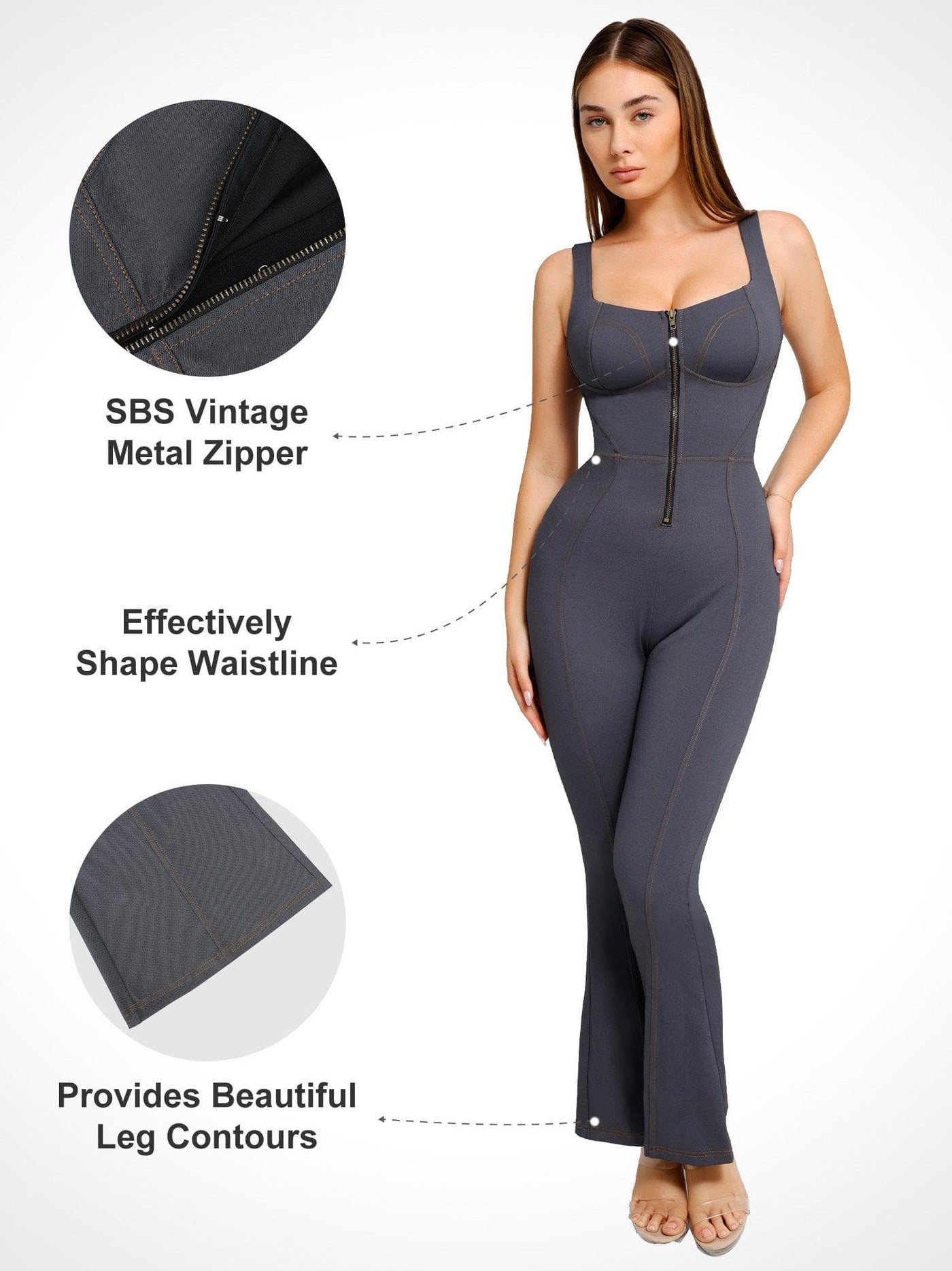 Built-In Shapewear Denim Bodysuit Or Dress Or Jumpsuit