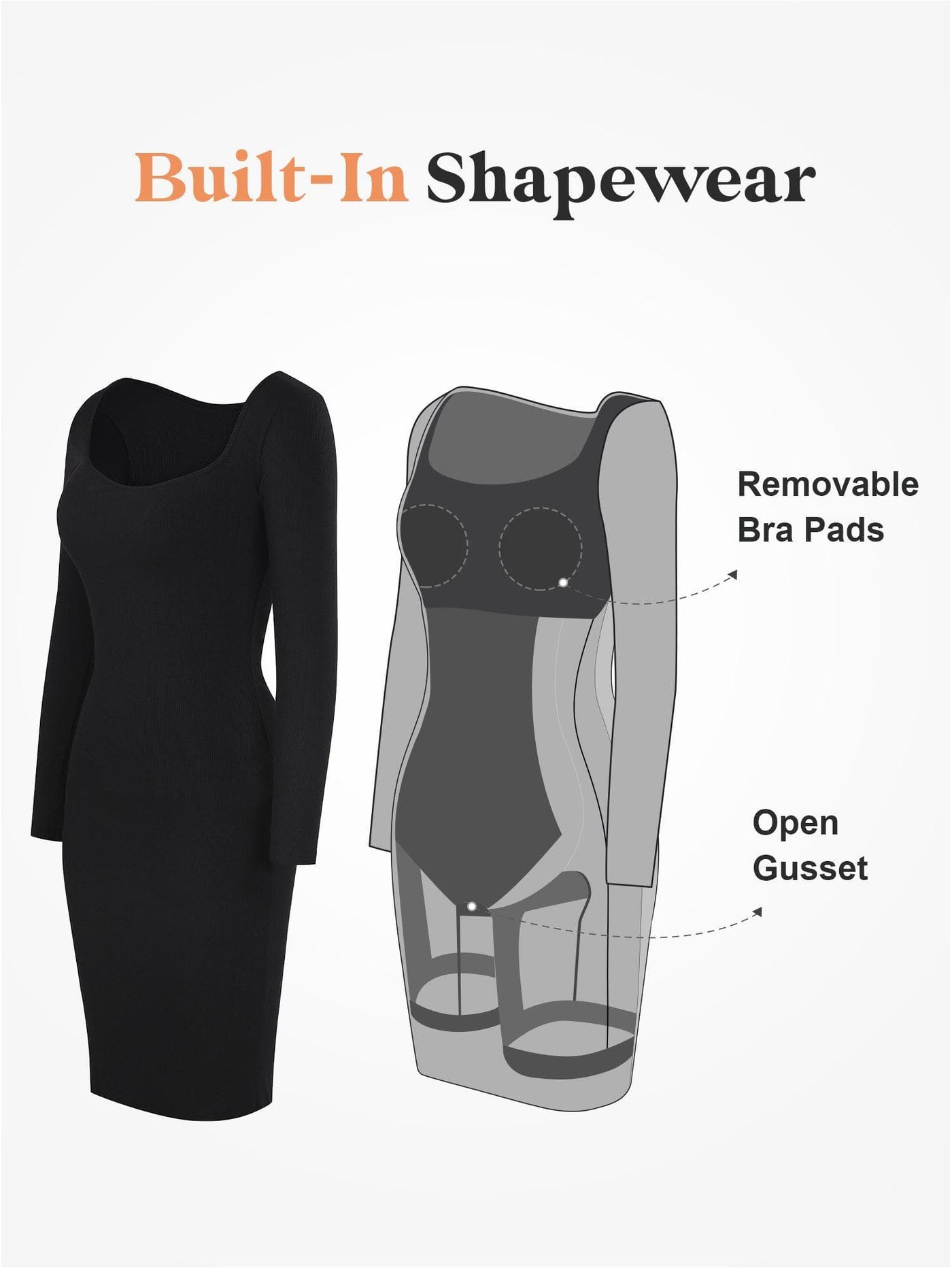 Built-In Shapewear Modal Lounge Dresses